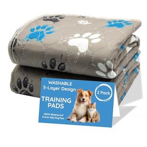 Magnus Creations&reg; Lot de 2 tapis de dressage lavables &agrave; 5 couches pour chien - Tapis d'urine tr&egrave;s absorbant - S&eacute;chage rapide - Pour voyage, voiture, maison - 40 x 60 cm - Motif patte graffiti (Magnus Creations, neuf)