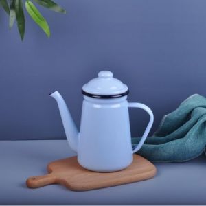 JMAHM Th&eacute;i&egrave;re universelle en &eacute;mail de 1 l pour caf&eacute;, th&eacute;, lait, huile, plaque &agrave; induction, cuisini&egrave;re &agrave; gaz, universelle (marron) (JMAHM, neuf)