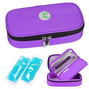 YOUSHARES Insuline Trousse Pochette Isotherme Sac pour Diabétique Et Stylos a Insuline avec 2 Poches de Gel Chaud/Froid, Violet (Heartorigin-FR Direct, neuf)