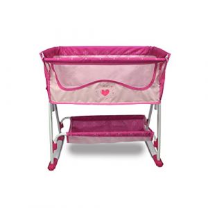 Anivia Meubles de lit de poupée 2 Fonctions, lit de poupée et balançoires de poupée avec Chiffon en Tissu pour poupées de 18 Pouces - Rose (Xinrenfa EU, neuf)