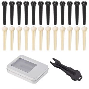 24 clous de corde, 1 cric Qin, 1 boîte en fer, chevilles de chevalet de guitare, accessoires de guitare, clous d'accordage de guitare (YAYANGZHANGZHEN, neuf)
