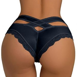Lingerie Sexy Rouge Femme en String sous Vetement pour Femme sous Vetement Gainant Short Dentelle Femme Femme Slip Gaine Culotte Tenue Sexy Noir sous Vetement Sexy Pas Cher Culotte Femme (StyleJina, neuf)