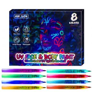 Woalopted Marqueur phosphorescent, maquillage lavable pour peinture corporelle | Peinture temporaire au n&eacute;on pour la peau, do Szafek Szaf Sypialni Korytarzy Patio Werandy Ścieżki Przy Basenie (sanquyan, neuf)