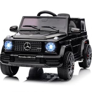 Voiture ÉLectrique Enfant Mercedes-Benz G63 AMG Licenciée, 12V TéléCommande 2,4G, Verrouillage SéCurité, LED, Bluetooth Et Musique, Jouet Enfant 3 Ans(Noir) (HomeLI, neuf)