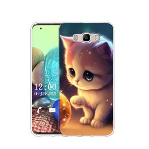 Sunrive Coque Compatible avec Samsung Galaxy J7 (2016), TPU Silicone &Eacute;tui Housse Protecteur Souple Gel Transparent Back Cover Mignon Motifs Antichoc Case(Chat, Boule) (sunrive, neuf)