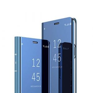 MRSTER Sony Xperia XZ3 Miroir Housse Coque Etui &agrave; Rabat, Mirror Smart View Standing 360&deg; Protecteur Etui Coque pour Sony Xperia XZ3. Flip Mirror: Blue (MRSTER, neuf)