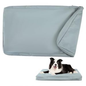 DUJUIKE Imperméable Housse de Rechange pour lit pour Chien, Housse de Matelas pour Chien, Housse de Remplacement pour Matelas de Cage de Chien, Lavable, Housse Amovible pour Coussin pour(Gris,M) (Pulchlla, neuf)