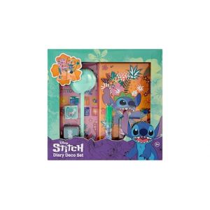Disney Stitch Agenda pour enfants | Super Diary Deco Set avec autocollants, tampons et paillettes | Cadeau créatif pour les filles à partir de 3 ans et plus, papeterie DIY avec stylo en peluche + D36 (Toytraders, neuf)