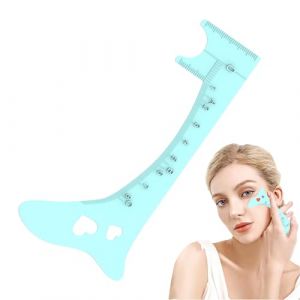 R&egrave;gle &agrave; sourcils, r&egrave;gle &agrave; sourcils, pochoir en silicone, r&egrave;gle de positionnement des sourcils, outil de maquillage rapide professionnel pour les yeux (katurath, neuf)