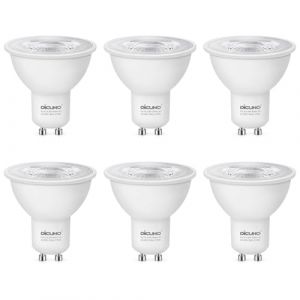 DiCUNO Ampoule GU10 dimmable, 4.2W LED &eacute;quivalent 40W lampe halog&egrave;ne, Blanc chaud 2700K, 305lm, Angle de faisceau 38&deg;, 230V, Spot LED dimmable gu10 pour salle de bain, 6 Pi&egrave;ces (DiCUNO EU Direct, neuf)