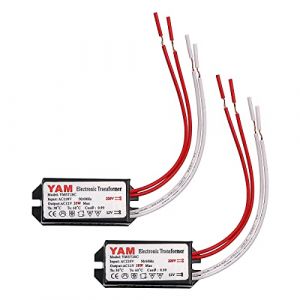 VOANZO 2 x Dimmable LED Driver LED Power Supply 12v 220v to 12v Transformer for Halogen Light Bulbs Quartz Lamp -20W (VOANZO EU, neuf)