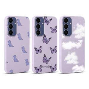 Yoedge 3 Pi&egrave;ces Coque pour Samsung Galaxy S25 FE 5G 6,7", Souple Silicone avec Aesthetic Motif Papillon Design &Eacute;tui pour Femmes, Antichoc Anti-Rayures Bumper Protection Housse pour Samsung S25 FE 5G (Lei Xiao, neuf)