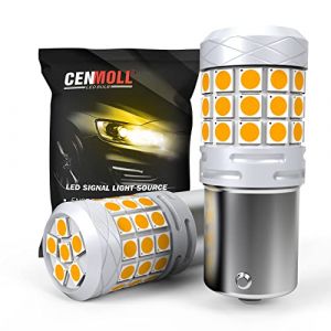 Cenmoll BAU15S 581 PY21W Ampoule de Voiture Jaune Ambre, Super Lumineux 40W 2000LM 12V-24V RY10W 581 PY21W Ampoule LED Canbus Sans Erreur pour Feu de Stationnement de Recul, Lot de 2 (BIToo, neuf)