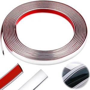 5mx15mm Bande Voiture pour Chrome Bande de Garniture Voiture Baguette Adhesive Porte Jonc Chromé Moulure Murale Moulure AdhéSive Plafond Autocollante Baguette de Finition Baguette pour Chrome Argent (KeKeTrading, neuf)