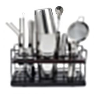 Boston Shaker &agrave; Cocktail 20 pi&egrave;ces avec Support, kit Cocktail 825 ML en INOX, Comprenant doseur Cocktail, Pilon et Autres Accessoires Pros, Set Machine &agrave; Cocktails pour f&ecirc;tes, Maison et Bar (argent&eacute;) (Lebarstor, neuf)