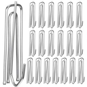 JYNXOR 20 Pi&egrave;ces Crochets de Rideau en Acier Inoxydable, Accroche Rideau, 4 Broches Crochet &agrave; Rideaux M&eacute;tal, Crochets en M&eacute;tal Robuste, Pincer Pli Crochet Clip, pour Rideaux en-t&ecirc;te &agrave; Plis Pinc&eacute;s (SHOPSCAPE INK, neuf)