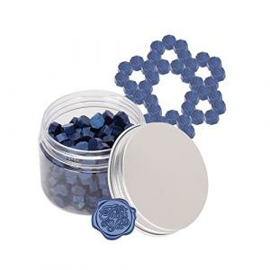 200Pcs perles sceau cire, perle cire &agrave; cacheter r&eacute;tro octogonale color&eacute;e pour les invitations de mariage, cartes no&euml;l, enveloppes, paquets de vin(Bleu d'eau) (Jenngaoo, neuf)