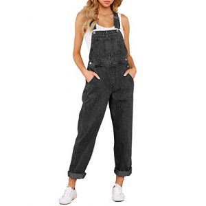 Roskiky - Salopette décontractée en denim extensible pour femme - Salopette en jean avec poches, S (RoskikyEU, neuf)