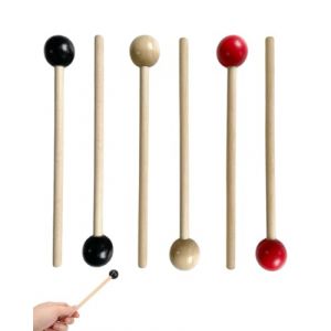 TPZORJX 3 paires 15 CM Maillets de Xylophone,Tambour Maillet en Caoutchouc,Bâton de Tambour avec Manche en Bois,Bâton de Tambour à Tête Ronde,Maillets et mailloches pour batterie et percussions (Sunlaxy OU, neuf)