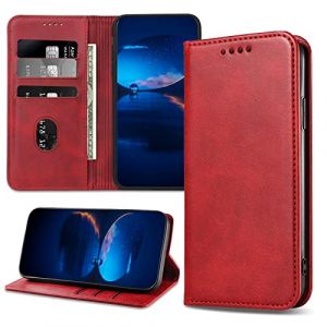 DENDICO Coque pour iPhone 8 Plus/iPhone 7 Plus, Etui en PU Cuir Pochette de Portefeuille, Antichoc Protection Housse avec Fonction Support pour iPhone 8 Plus/iPhone 7 Plus, Rouge (DENDICO, neuf)