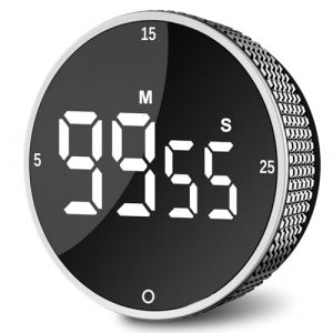 Minuteur de cuisine numérique magnétique - Minuteur de cuisine - Chronomètre - Compte à rebours - Avec affichage LED - Minuteur pour la cuisine, la pâtisserie, le fitness - Avec batterie (Sparkling Moonlight Kft, neuf)