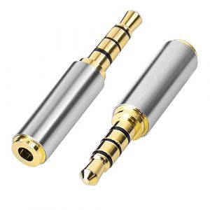 Adaptateurs Plaqués Or 2,5 mm Femelle vers 3,5 mm Mâle Connecteur Audio pour Casque| convertisseur Jack 3,5 mm à 2,5 mm | Adaptateur de Prise Casque | TRS 4 Broches |stéréo ou Mono (HOSAUWEEF, neuf)