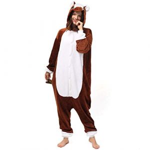 Katara-1744 Pyjama Combinaison animal, Unisex Adult, V&ecirc;tements De Nuit, 1744-a-054, Cheval, Taille 155-165cm (Corimori (Envoi rapide), neuf)