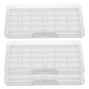 Didiseaon Palette de Fards &agrave; Paupi&egrave;res Rechargeable 24 Compartiments en Plastique Blanc Transparent Lot de 3 Pi&egrave;ces Organisateur de Maquillage Portable pour Voyage et Usage Quotidien (Merkowski, neuf)