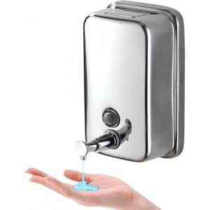 Distributeur de savon en acier inoxydable, distributeur de shampoing et apr&egrave;s-shampoing, distributeur de savon liquide, distributeur de gel douche, distributeur de savon mural, distributeur de savon (Accmuzzy, neuf)