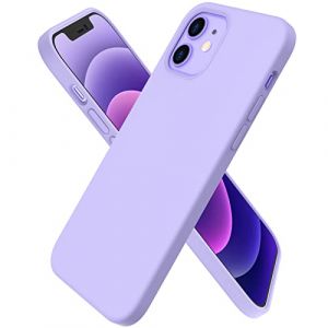ORNARTO Coque Compatible avec iPhone 12 Mini Case 5,4" en Silicone, Case Fine en Caoutchouc Liquid Silicone Cover Protection Bumper Anti-Choc Housse Étui 5,4 Pouces Violet Clair (ORNARTO FR, neuf)