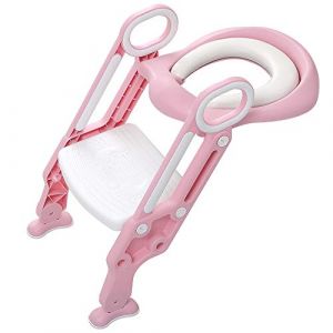 MAYMA Siège de Toilette pour Enfants,Siège de Toilette Enfant Réglable et Pliable,Réducteur WC Enfant avec Marches,Hauteur 38-42 cm,Adapté aux Toilettes en Forme de V, U, O (jusiZL, neuf)