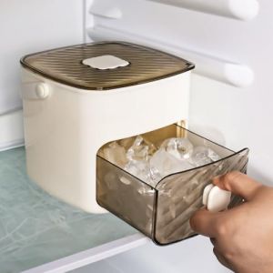 Machine à glaçons sur le plan de travail, facile à presser, libère tous les glaçons en une seconde, boîte de rangement pour 48 glaçons avec poignée, pince à glaçons et panier, machine à glaçons (Shuonindianshang, neuf)