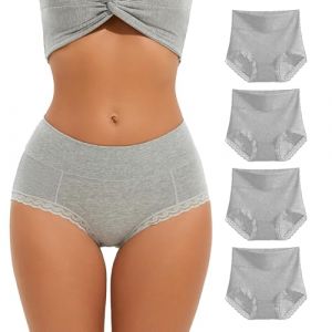 WEASIC Culotte Femme Coton Slip Femme Coton Culottes Coton pour Femme Culotte Coton Femme Taille Haute Lot Culotte Femme Coton Culotte Grande Taille Femme, Paquet de 4, Couleurs Assorties 04, 3XL (WEASIC, neuf)