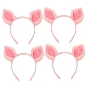 POPETPOP 4pi&egrave;ces -t&ecirc;te Oreilles De Cochon Peluche Lot Pour Cosplay D&eacute;guisement F&ecirc;te Anniversaire Accessoires Gar&ccedil;on Fille (Unicepet, neuf)