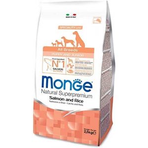 Monge All Breeds Puppy & Junior - Croquettes Super Premium saumon et riz mono prot&eacute;ines (12 kg) pour chiots, 100 % naturelles (Amore Animale Shop, neuf)