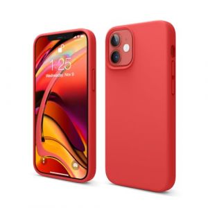 elago Coque de Protection en Silicone Liquide Compatible avec iPhone 12 Mini (5,4"), Silicone de qualité supérieure, Protection intégrale de la Coque : Structure à 3 Couches (Rouge) (elago FR officiel, neuf)