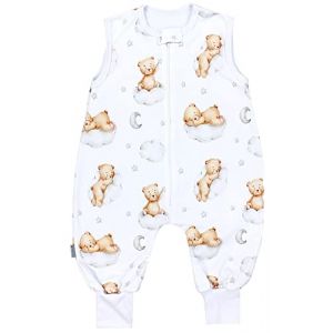 TupTam Gigoteuse à Pied – Turbulette Bébé Été Légère 0.5 TOG, Coton OEKO-TEX, Ours sur les nuages/Blanc/Marron, 104-110 (LotteStyle, neuf)