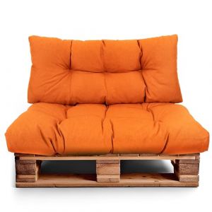 Best Wool Ensemble de Coussin Palette – Coussin D’Assise pour Palettes Europe – Coussins pour Palettes Rembourrés avec Mousse Granulaire Poulirette – Inclut Coussin D’Assise 120x80 + Dossier 120x40 (Wool-Stam, neuf)