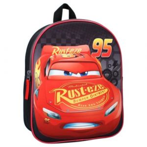 mybagstory- Sac à dos - 3D - Cars - Noir - Enfant - Ecole - Maternelle - Garderie - Crèche - Cartable garçon - Taille 32 cm - Bretelles réglables – Idée Cadeau (Mon jouet préféré, neuf)