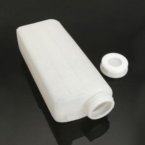 Bouteille de mélange d'huile et de carburant 600 ml avec graduations pour tronçonneuse moteur 2 temps Rapport de mélange 25:1 40:1 Mélangeur en plastique nylon blanc pour outils électriques de jardin (dedicatestore, neuf)