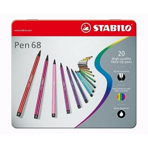 STABILO Pen 68 Bo&icirc;te de 20 feutres de qualit&eacute; sup&eacute;rieure Couleurs assorties (allpremio, neuf)