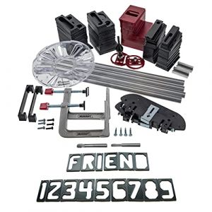 Milescraft SignPRO 1262 Kit de fabrication de panneaux pour routeurs (m&eacute;trique) &ndash; Lettres horizontales de 64 mm et 34 mm (166 mod&egrave;les), chiffres verticaux de 64 mm et 34 mm (80 mod&egrave;les) &ndash; Fraise &agrave; (sautershop, neuf)