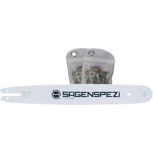 Set guide-chaîne Drive 45 cm + 2 chaînes semi-burin, pas .325", 68 maillons entraîneurs, jauge 1,6 mm – compatible Stihl 021, 023, 025, MS200, MS210, MS230, MS231, MS241, MS250, MS251 (Saegenspezi, neuf)