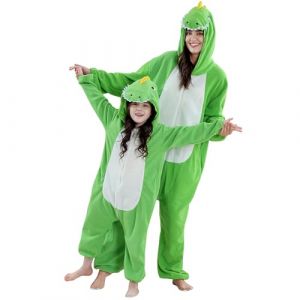 COOKY.D Pyjama Déguisement Animal Parent-Enfant Unisexe À Capuche Combiné Une Pièce Costume Jeu Vidéo Halloween pour Filles Garçons Pyjama Tenues Famille,Dinosaure 9-10 Ans (MICHLEY INTERNATIONAL, neuf)