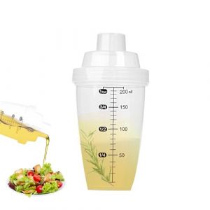 Mélangeur Vinaigrette 200 ml Plastique Sauce Mélangeur pour Salade,marinades - Melangeur Vinaigrette Gradué Shaker - Anti-Fuite - Plastique Dur (Injoyful, neuf)