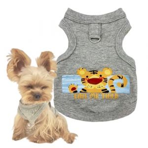 YorkieGogo V&ecirc;tements pour Tr&egrave;s Petits Animaux - Faits Main &ndash; Id&eacute;al pour Les Chats & Chiens de Petite Taille, Nains et Nouveau-n&eacute;s, Les Lapins, Les Furets et Les Cochons d'Inde (S, Gris - Tigre) (YorkieGogo's store, neuf)