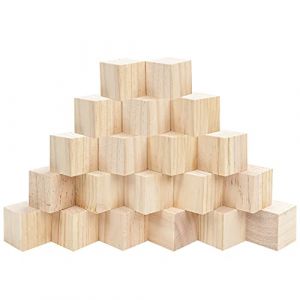 Belle Vous Cube en Bois (Lot de 20) - Petits Cubes en Bois Brut 5 x 5 x 5 cm - Cubes Bois de Pin Naturel - Cube Bois Bricolage, Loisirs Créatifs, Alphabet, Tampons, Lettres, Puzzle, Nombre (Tinyyo Europe, neuf)