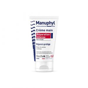 SORIFA - Manuphyl Réparation Intense – Mains très sèches et abîmées - Peu grasse, légèrement parfumée, enrichie en glycérine et protéines de blé - Tube 50 ml (DERMACARE-PRO, neuf)