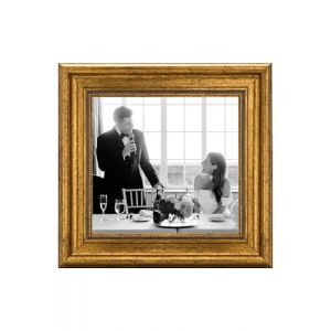 CABBEL Cadre photo 20x20 cm Or – Style Baroque Vintage – Pour affiches, photos et certificats – Verre acrylique incassable – Élégant & décoratif – Idéal pour salon, bureau ou galerie (Seller4Ever, neuf)