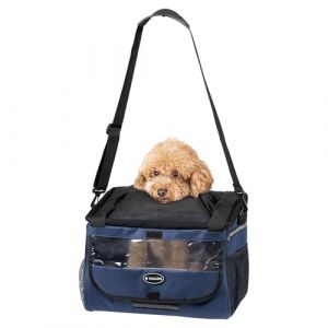 Navaris Panier Velo Avant - Sac de Transport Porte Chien et Chat avec Sangle Scratch de Fixation et Tapis Confort - Panier Chien Velo 10kg pour VTT Electrique V&eacute;lo (SX-Commerce, neuf)